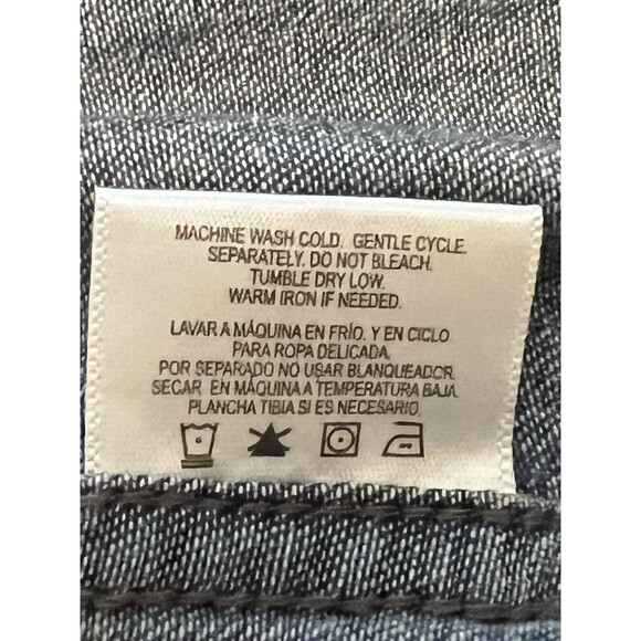 Roebuck & Co Denim Shirt Mens Large Western Pearl Snap Long Sleeve Vintage - Picture 8 of 10